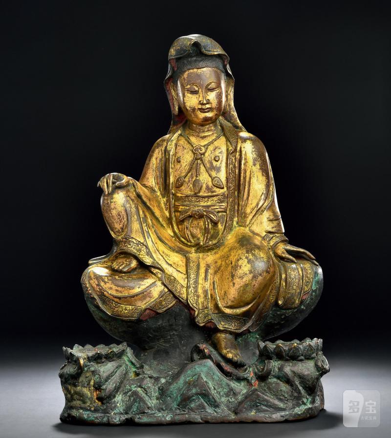 明代 水月观音像